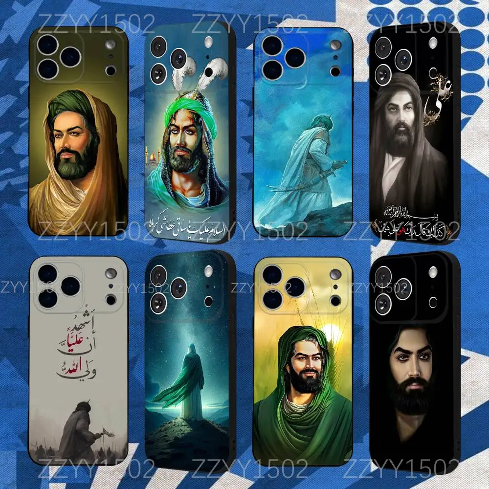 

Islamic Hz Ali Phone Case For iPhone 17,16,15,14,13,12,Pro,Max,Plus,E,SE4,Air,Mini Black Funda Shell