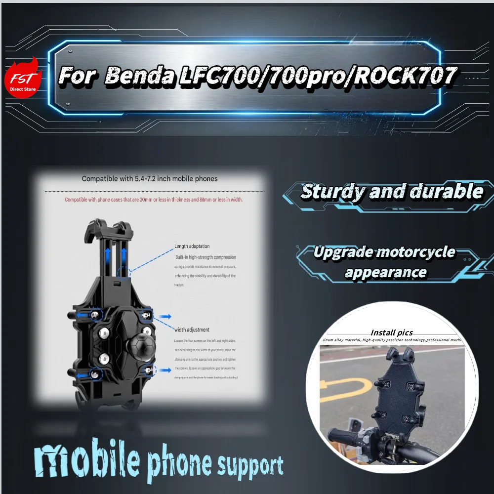 for-benda-lfc700-lfc700pro-rock707-motorcycle-phone-mount-shockproof-anti-shake-gps-navigation-special-holder-mod-parts