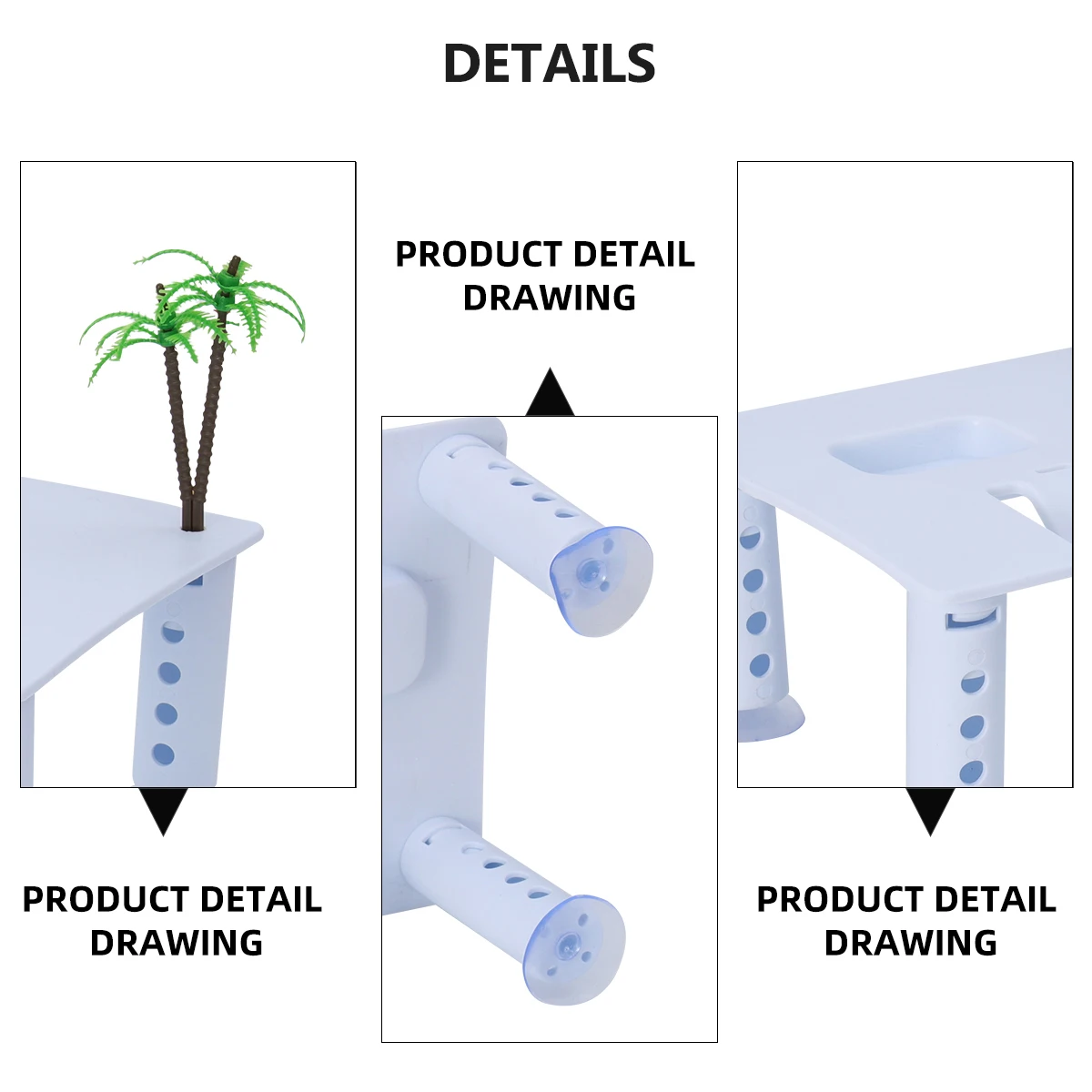 

Square Turtle Drying Back Platform DIY Assembly Plastic Floating Reptile Stair Island White Waterproof Rustfree Easy