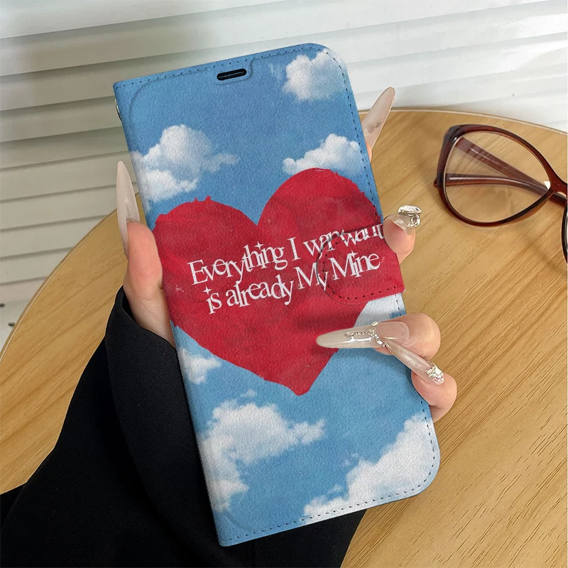 Cloud Red Heart Pattern 2D Fli - Phone Cases With Stand 评论和价格