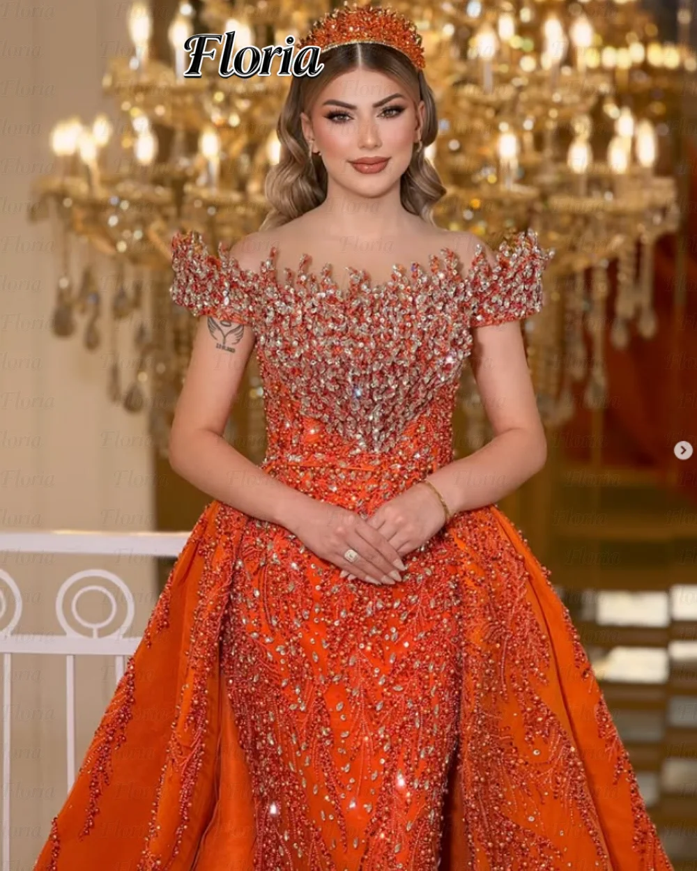 دبي مطرزة قبالة الكتف فساتين لحضور الحفلات الموسيقية حورية البحر مخصصة فساتين سهلة مع ذيل محكمة فستان سهرة 2026