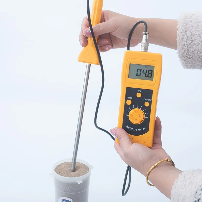 DM400A/DM400C/DM400H High Frequency Moisture Meter – 0-90% Portable Digital Tester for Food, Chemical, Powder, Coal, Forage