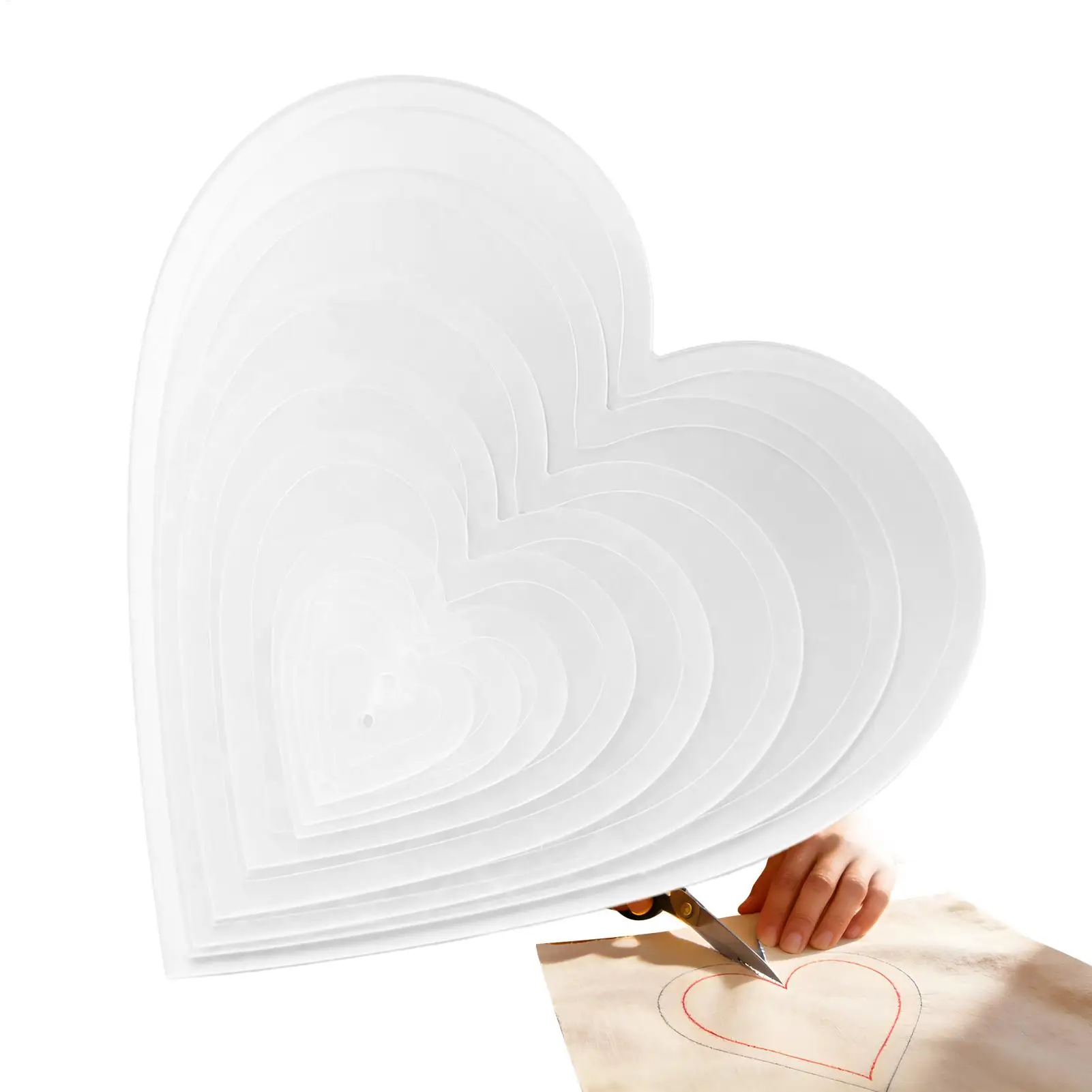 new Sewing Templates 8 Piece Acrylic Heart Shape Guides Quilting Templates For Cutting Patterns For Women Beginner Craft Family view 5