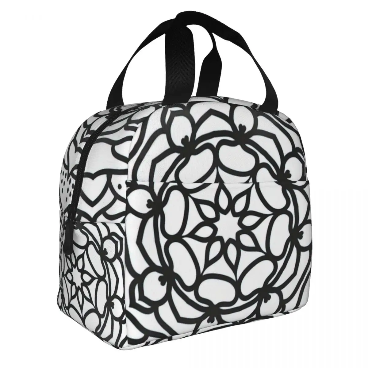 

Mandala Ornament Illustration Lunch Bento Bags Portable Aluminum Foil thickened Thermal Cloth Lunch Bag for Women Men Boy