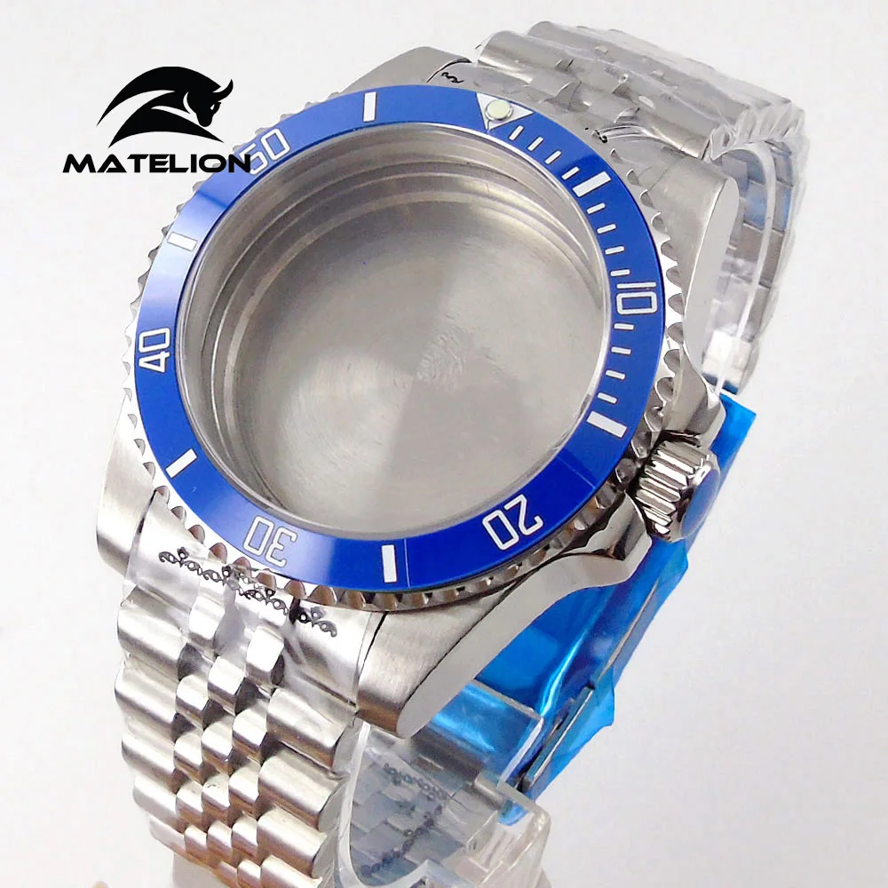 Matelion 200M Diving Case 40mm Fit NH35 NH36 NH34 GMT ETA 2824 PT5000 Watch Case Jubilee Bracelet Sapphire Glass Slide Buckle image 3