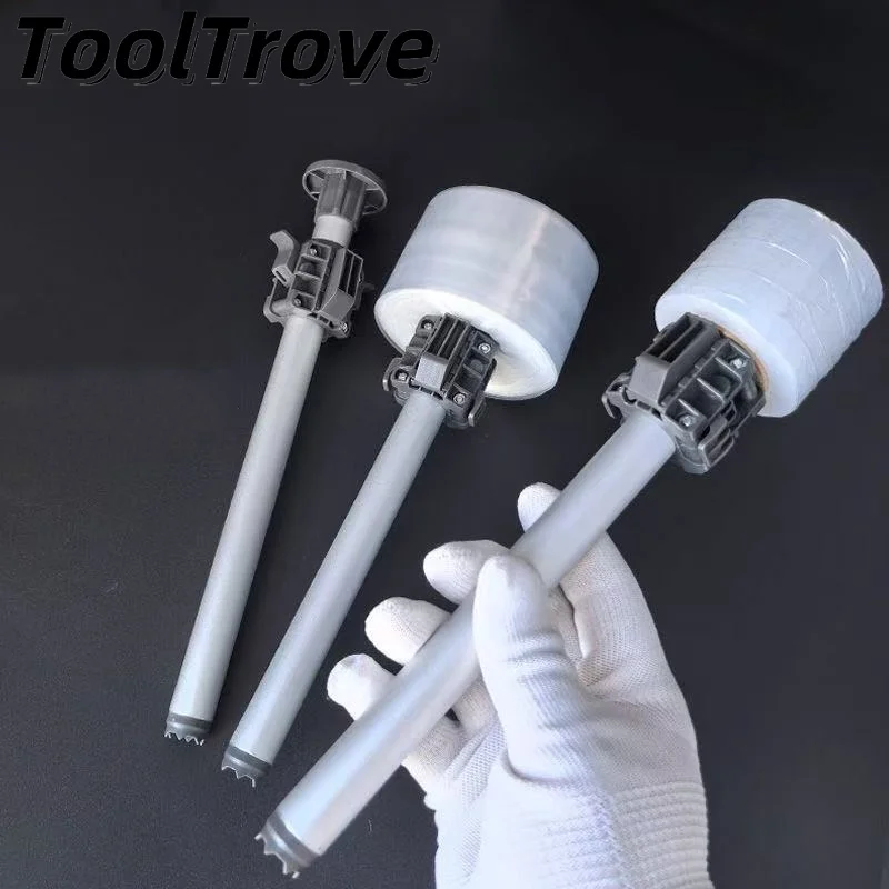 1pcs Stretch Film Wrapping Assistant - Fast Packaging Handle Tool Commercial PE Film Dispenser Tool for Packaging & Bundling