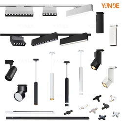 Modern Track Rail Light LED Ceiling Lamps System Lustre Indoor Floodlight Foldable Grille Spotlight for Home Stores AC85-265V