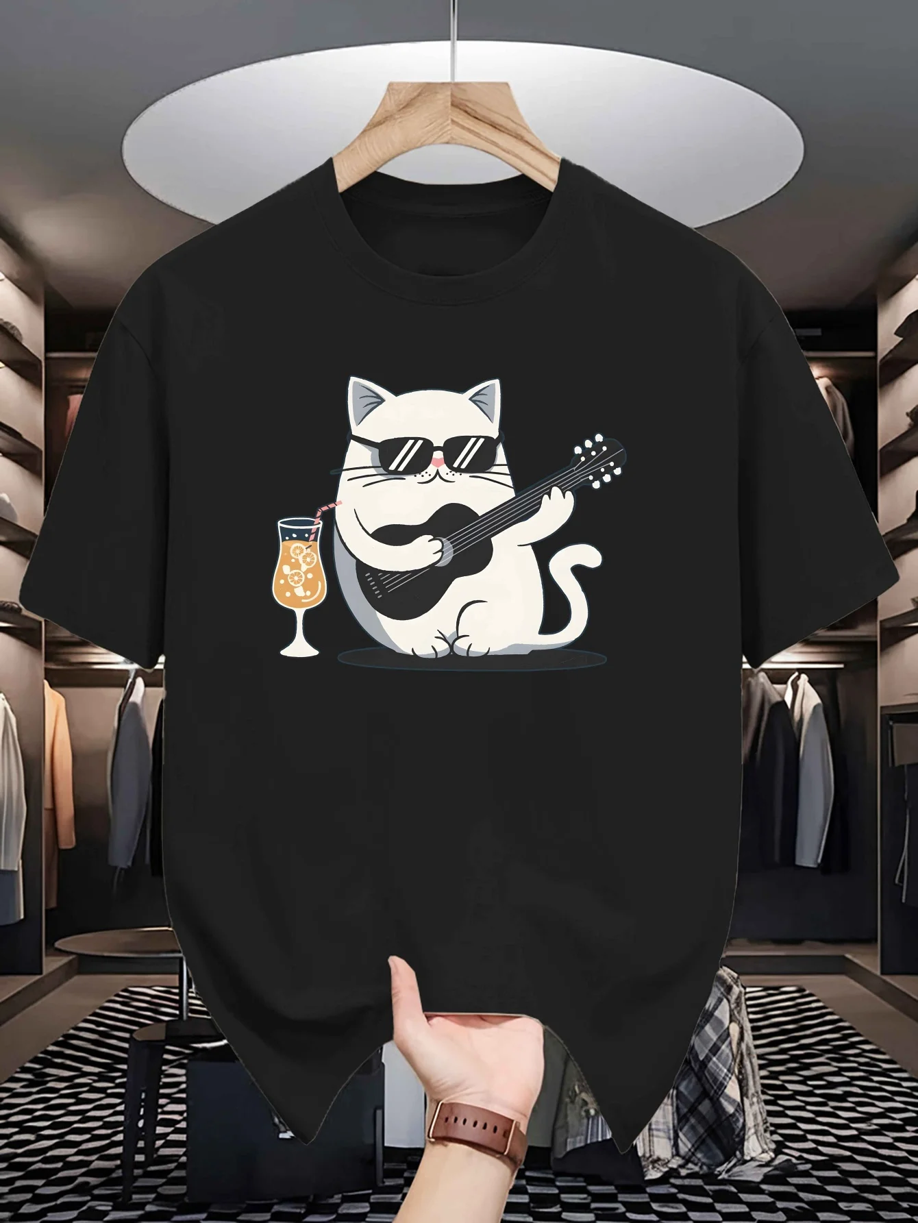 Mens Crew Neck T Shirt Drum Kit Rock Band Instrument Sketch Graphic Short Sleeve Casual Cotton Drummer Music Fan Daily Tees