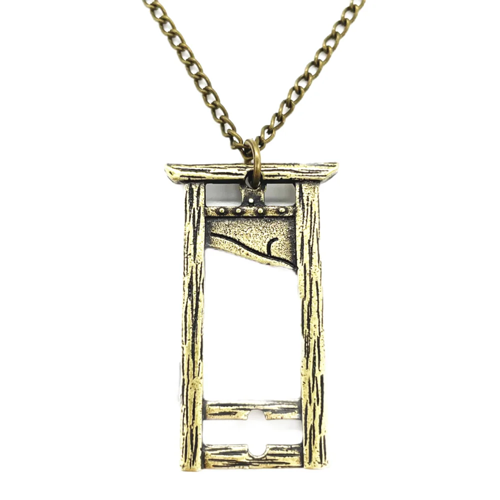 Nostalgia 10Pcs Dainty Guillotine Charm Male Necklace Womens French Guillotine Pendants Jewelry Making Wholesale