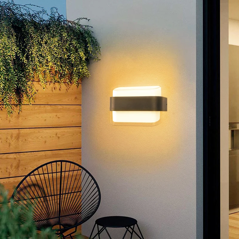 Imagem -04 - Minimalismo Led Outdoor Wall Light Impermeável Ip65 Varanda Luzes Varanda Jardim Lâmpada de Parede ao ar Livre Ac85265