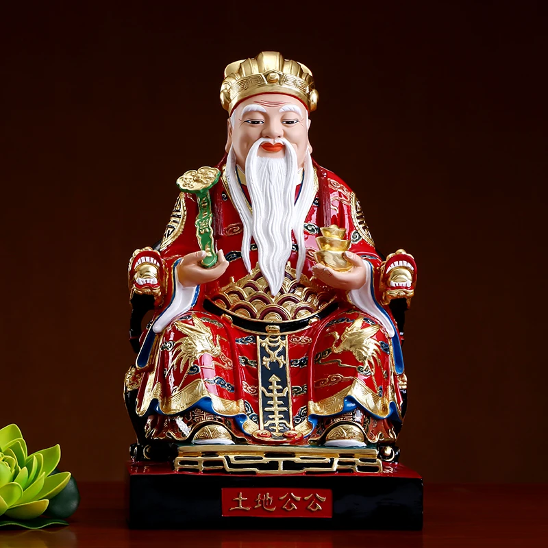 HOME SHOP Company Shrine TOP grade gilding brass God of wealth Mammon TU DI GONG CAI SHEN statue bring treasure money Good luck