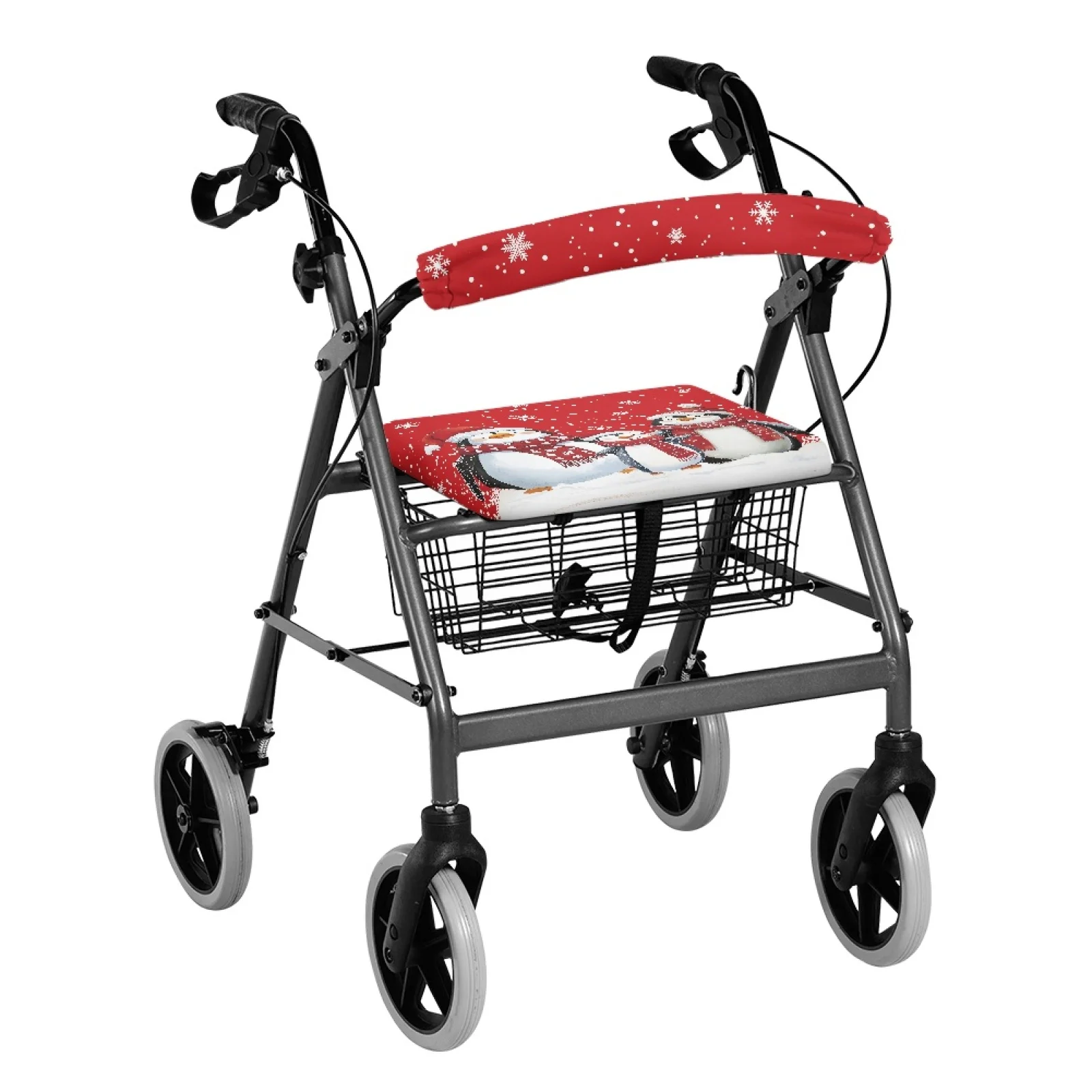 Coloranimal Christmas Penguin 2 Pcs Walker Seat Cover Walker Seat Set for Womens Outdoors