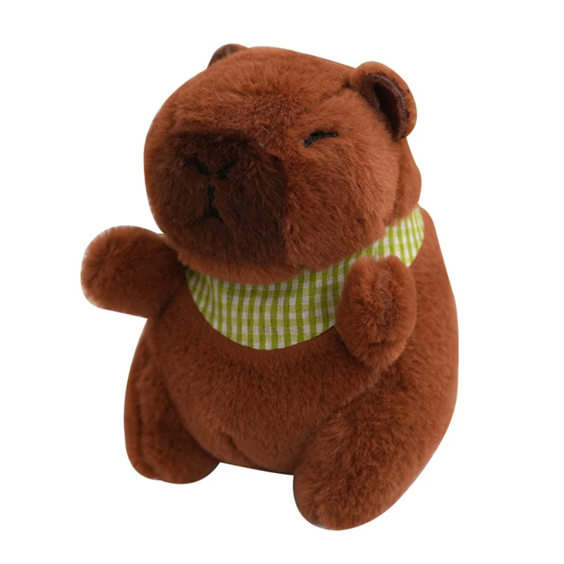 Kawaii marrone peluche capibara bambola giocattolo peluche portachiavi ciondolo borsa decorazione soffice bambola animale portachiavi peluche regalo per bambini