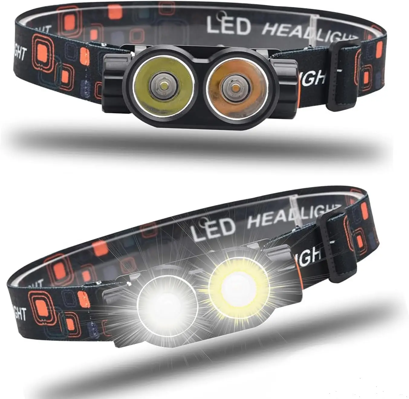 

USB Rechargeable LED Headlamp Long-Range Double Headlight Bright Light Head Torch Outdoor Emergency Lamp Running Fishing Camping