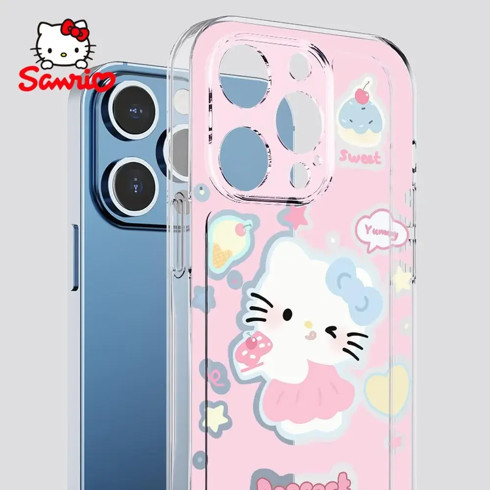 

Hello Kitty Iphone 16 Promax Case Fall Prevention Iphone 16/15/14/13/12/11 Woman Iphone Cases Sanrio Kt Fashion Accessory Toys
