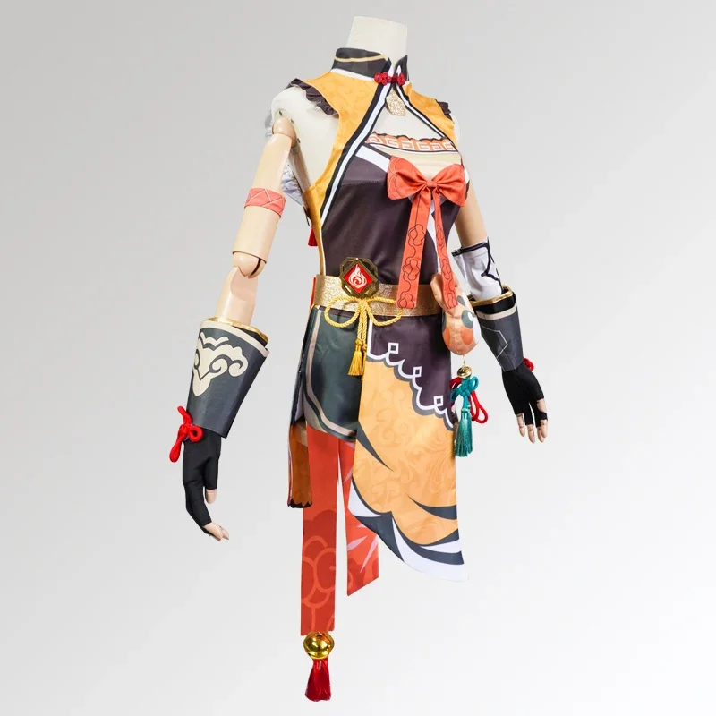 GENSHIN-女性のためのxianglingコスプレ衣装,大人のカーニバルユニフォーム,ハロウィーンパーティーの衣装,仮面舞踏会の衣装,かつら