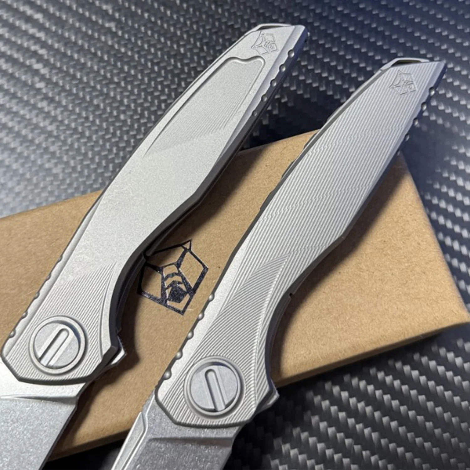 Shirogorov Astrium titanium alloy handle m390 blade  outdoor knife self-defense camping multi-function folding knife