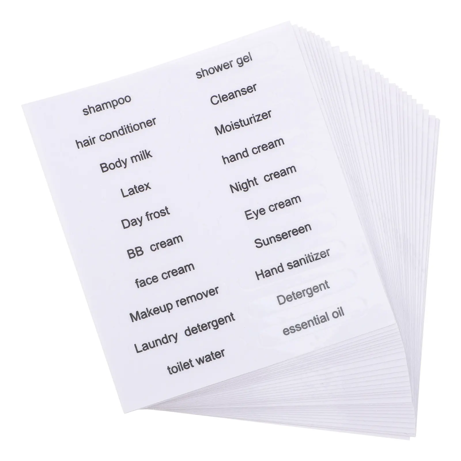 

30Pcs Travel Bottle Labels Waterproof Removable Clear English Text for Toiletries Shampoo Lotion Body Wash Soap Dispenser Jars