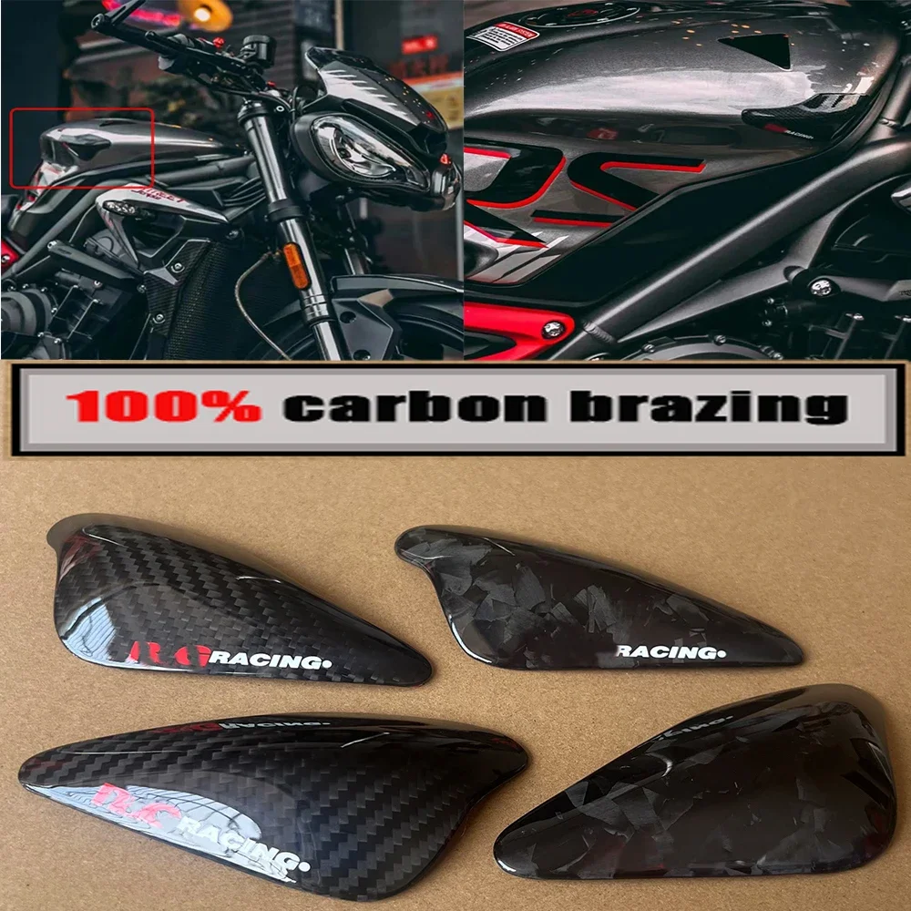 

For Triumph Daytona Moto2 765 / Street Triple 765 S R RS 2017-2023 100% Pure 3K Carbon Fiber Fuel tank protection cover