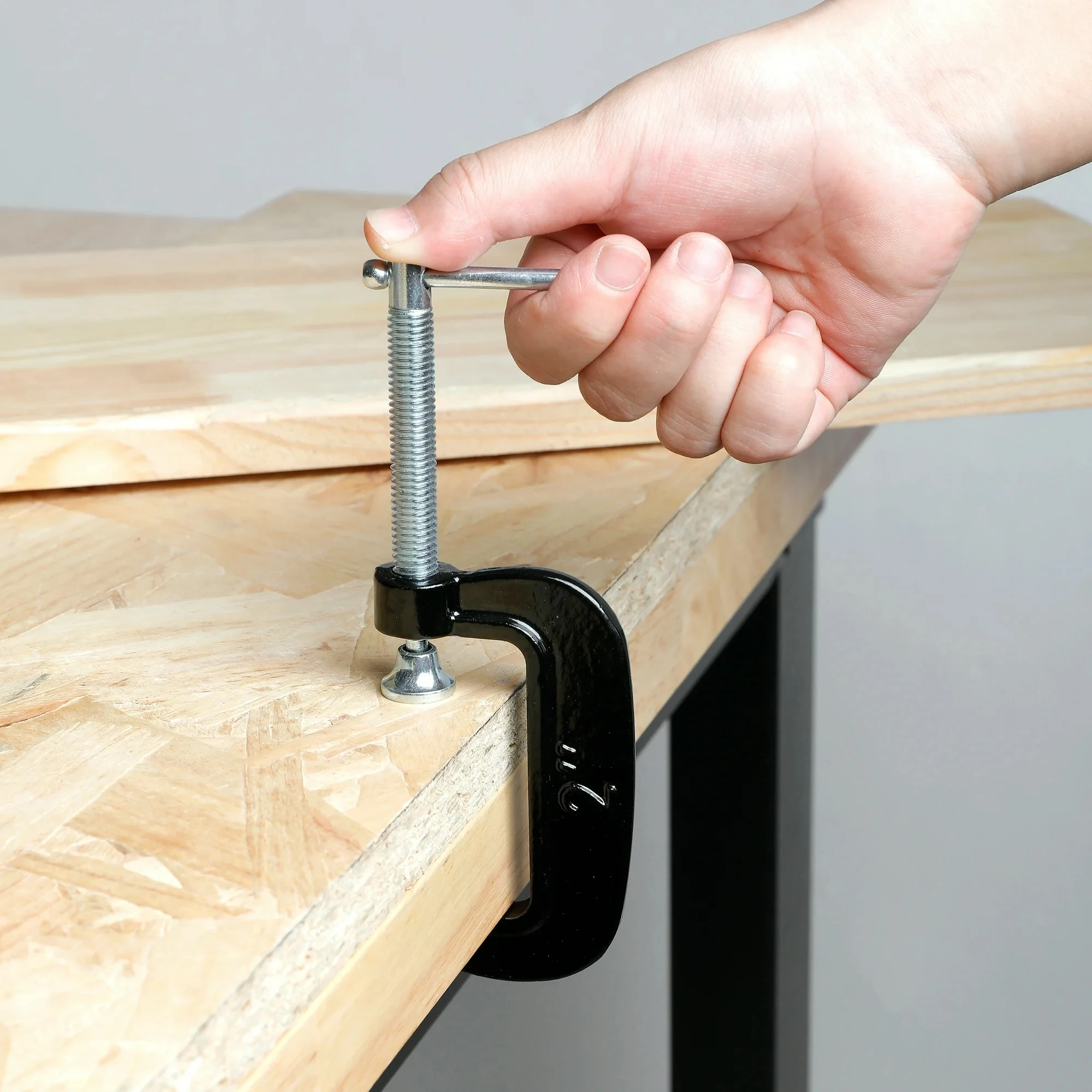 (4 pack) Hyper Tough 2 inch C-Clamp, Cast Iron Construction