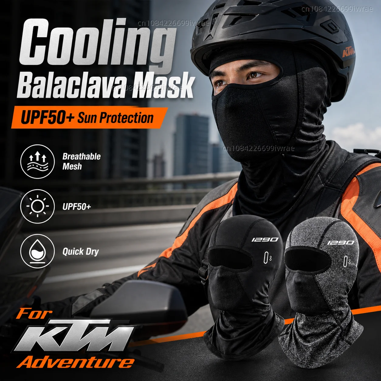 Cooling Motorcycle Balaclava Mask UPF50+ UV Protection Breathable Face Cover Summer For KTM Adventure 790 990 1050 1090 1190