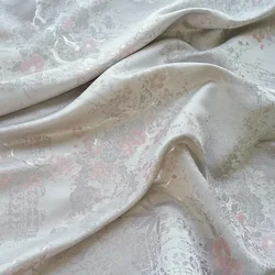 Plum Blossom Bright Silk Jacquard Fabric Elegant Dress Hanfu Vest Cheongsam Decorative Sewing Fabric