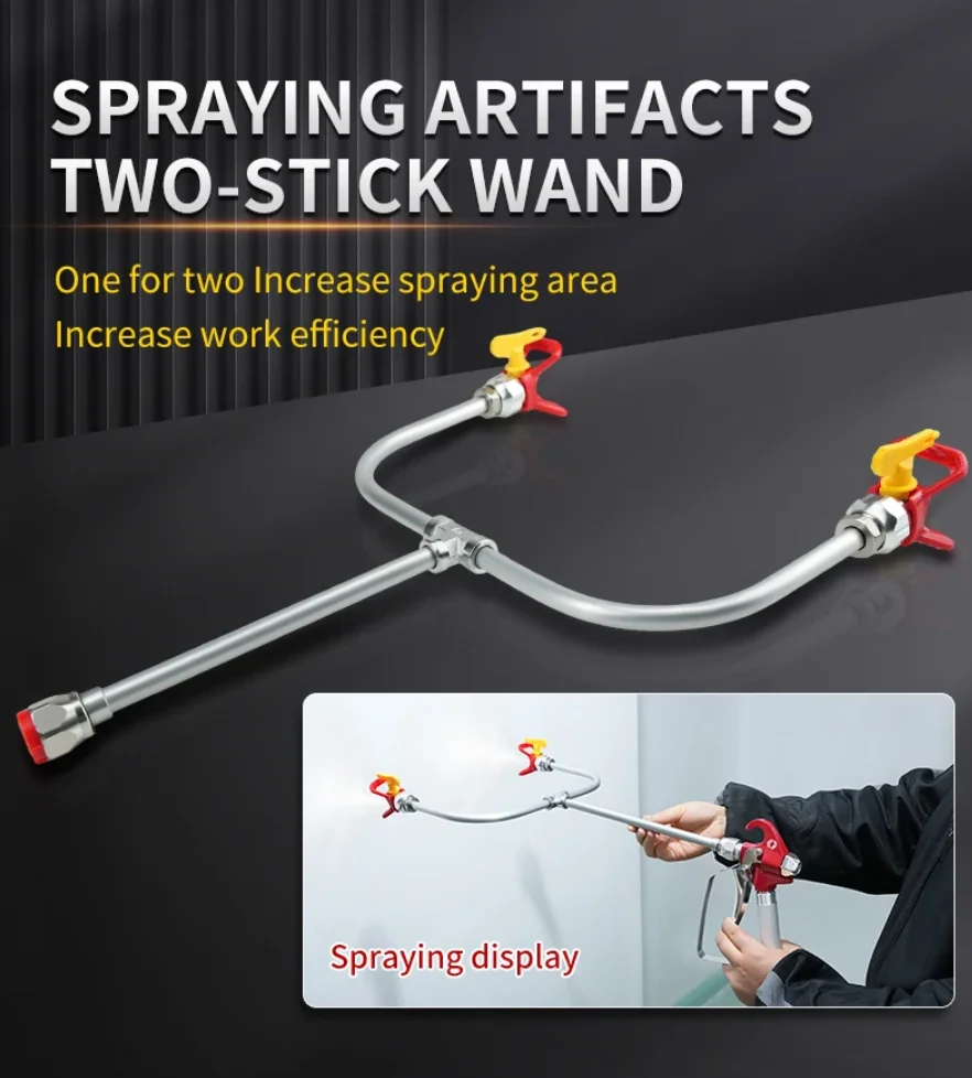 Spray Machine With Airless Spray Gun Extension Rod Dual Nozzle Head For More Convenient Spraying