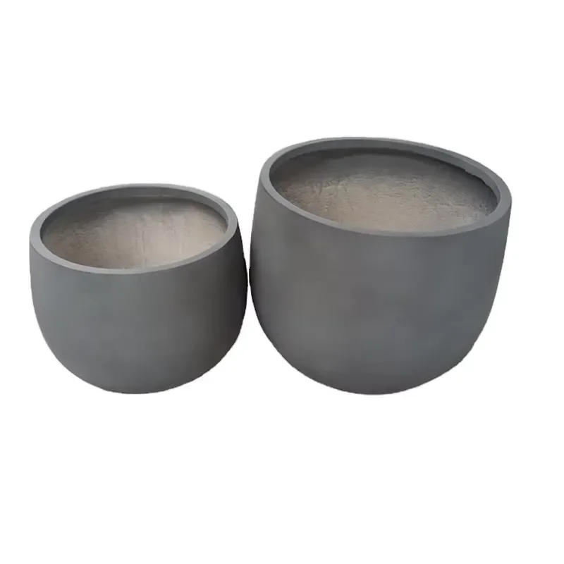High-End Matte Hot-Selling Gray Drum Concrete Planter Minimalist Versatile Plant-Specific Home Decor Wholesale