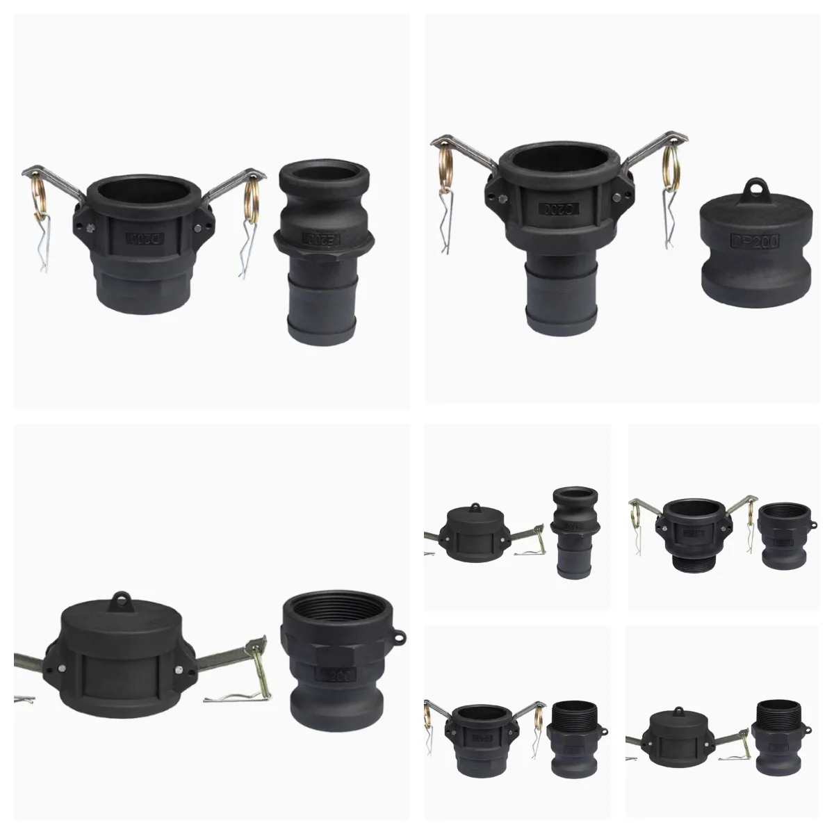 

DN15 To DN50 PP Муфта Camlock Пластиковый фитинг Адаптер MPT FPT Barb Комбинированный набор для быстрого отключения Тип B+A DC+E D+F D+E