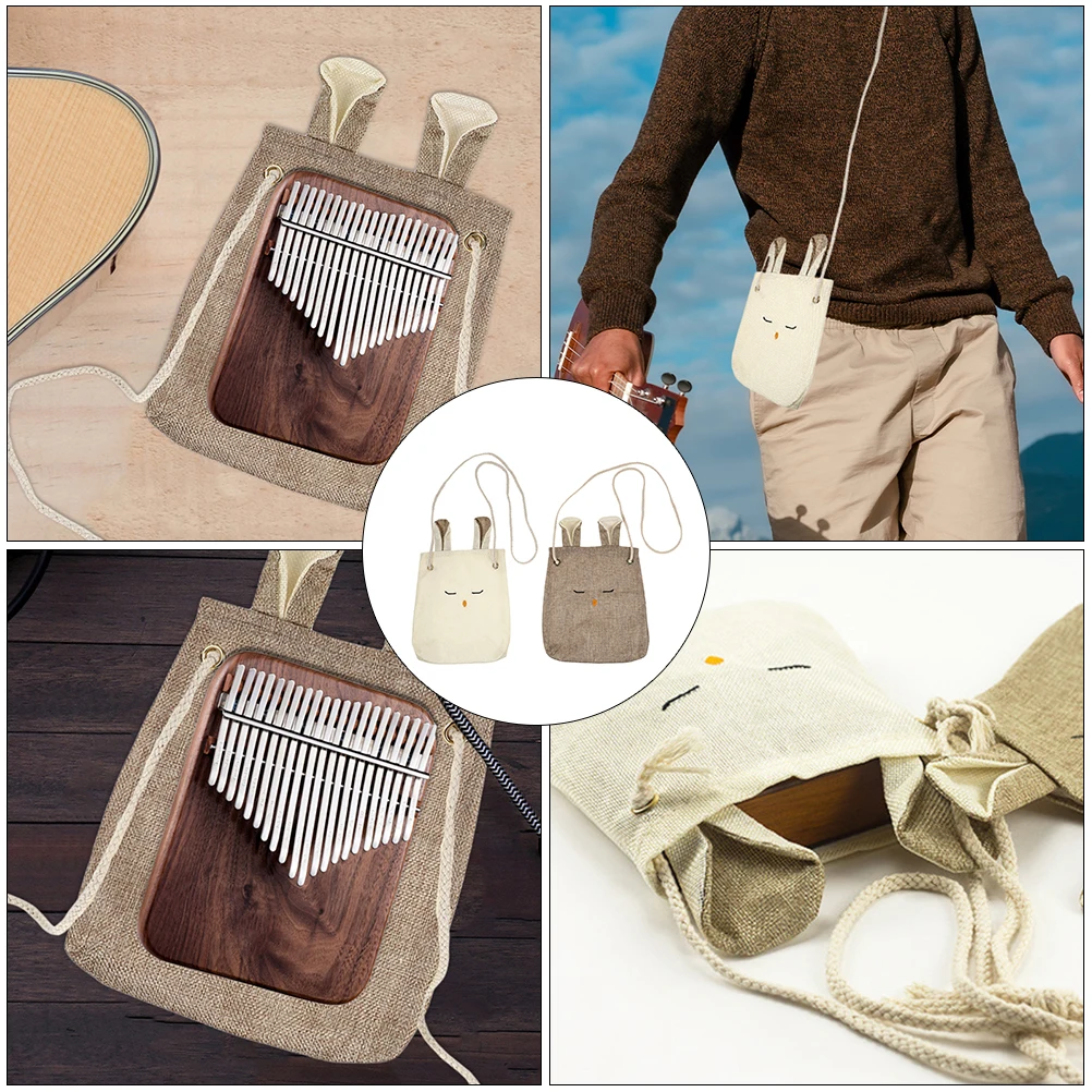 

2Pcs Thumb Piano Bag Portable Cloth Kalimba Holder Storage Accessory Dustproof Container For Concert Church School