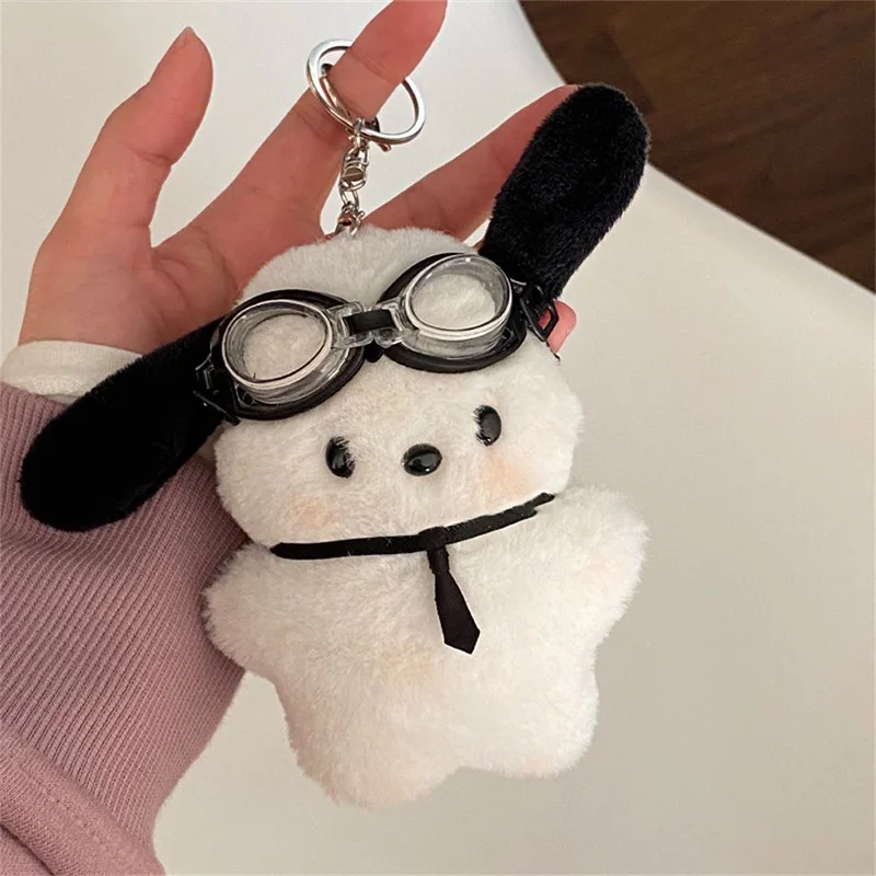 Peluche cane bambola ornamento appeso portachiavi zaino portachiavi auto decorazione carino croce medicazione Kawaii peluche pendenti regalo