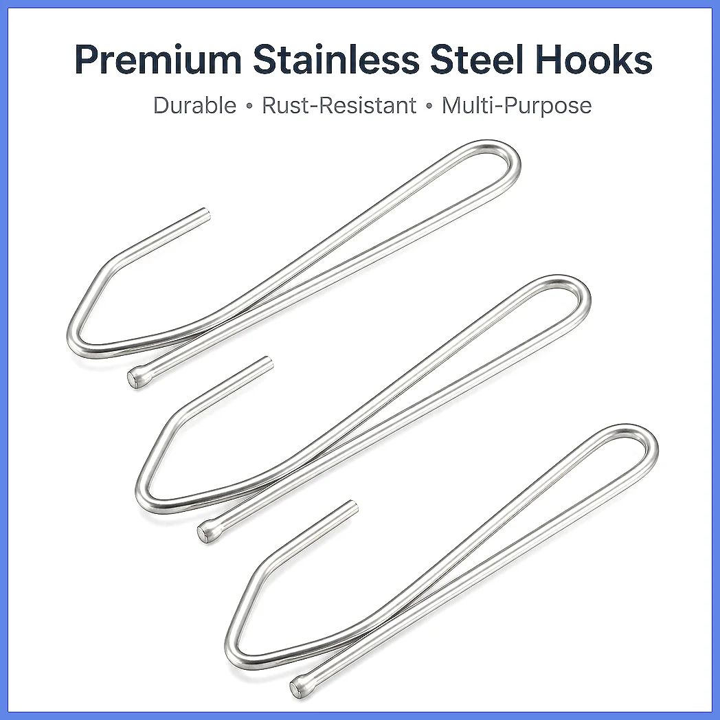 Zinc Plated Curtain Hooks Pin-On Drapery Hooks 2.7 Inch Long Shanks for Pleated Drapes, 10-90 Pcs Set