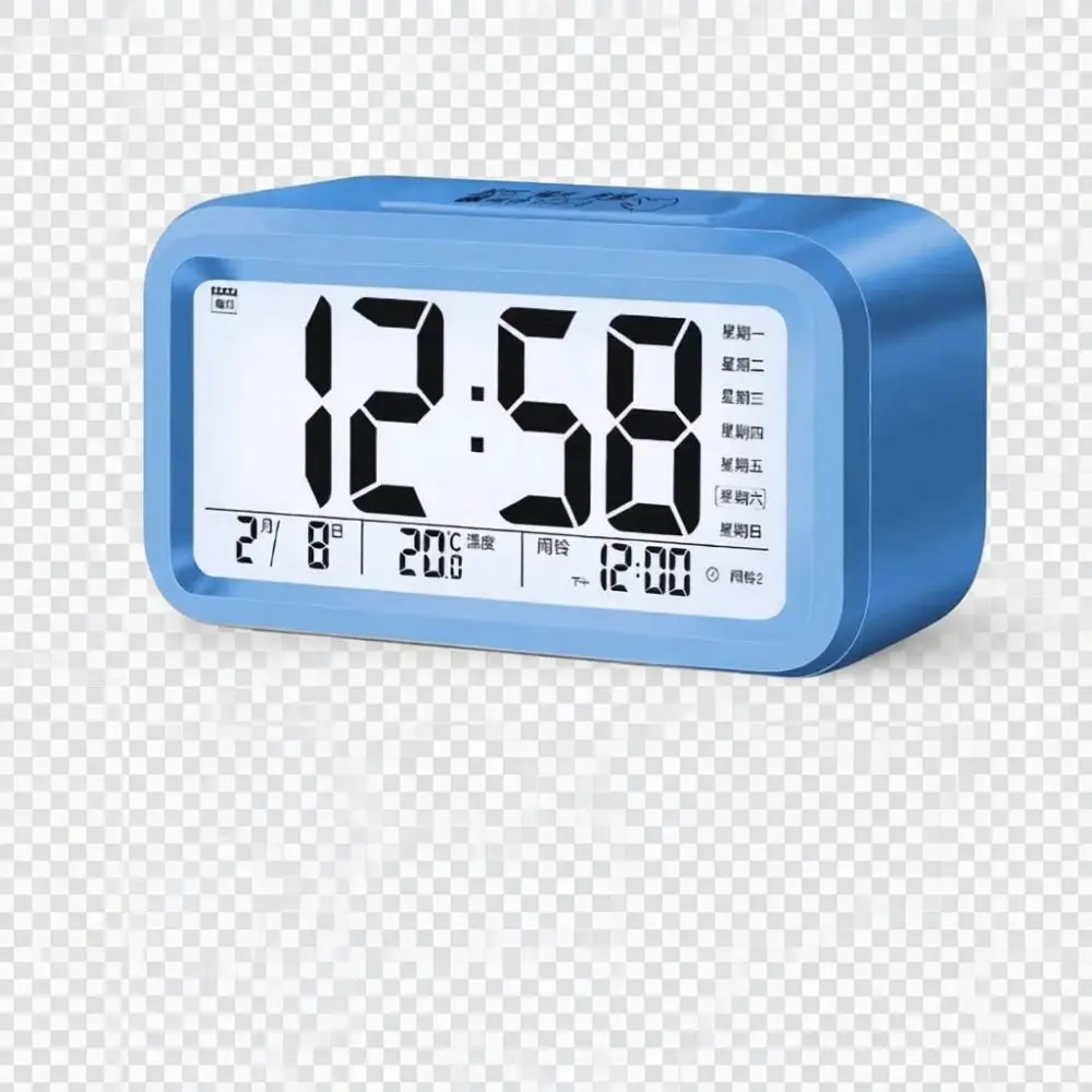 New 2026 Digital Alarm Clock For Teens Children Desktop Decoration Clock With Large LCD Screen Week Temperature