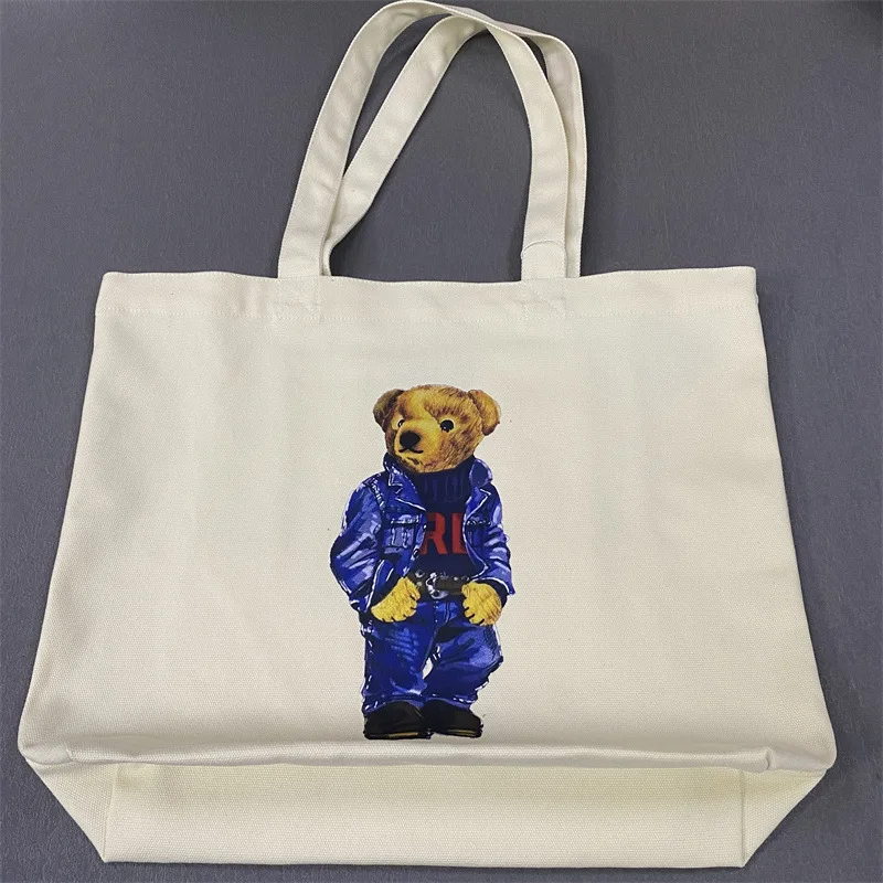

Bear bag cartoon pattern printing shopping bag handbag shoulder handbag canvas bag