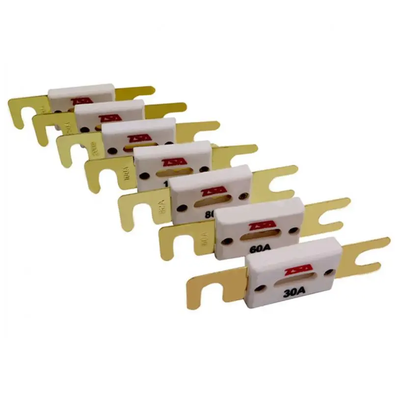 3Car ANL Fuse 0A/40A/60A/80A/100/150A/200A/250A/300A Plated Fuse Pure Copper Gold Plated Large Ceramic Fuse Sensitive