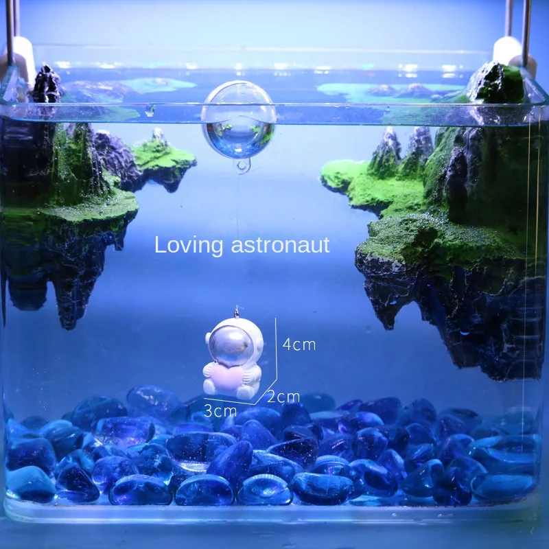 Astronaut Fish Tank Landscaping Ornaments Aquarium Decoration Accessoires Water Floating Space Characters Micro Landscape