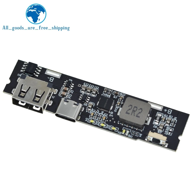 Dual USB 6V 3A /9V 2A 18W Type-C USB SW6106PD Fast Charge Mobile Power Bank Main Board With LED Indicator 18650 Charging Module