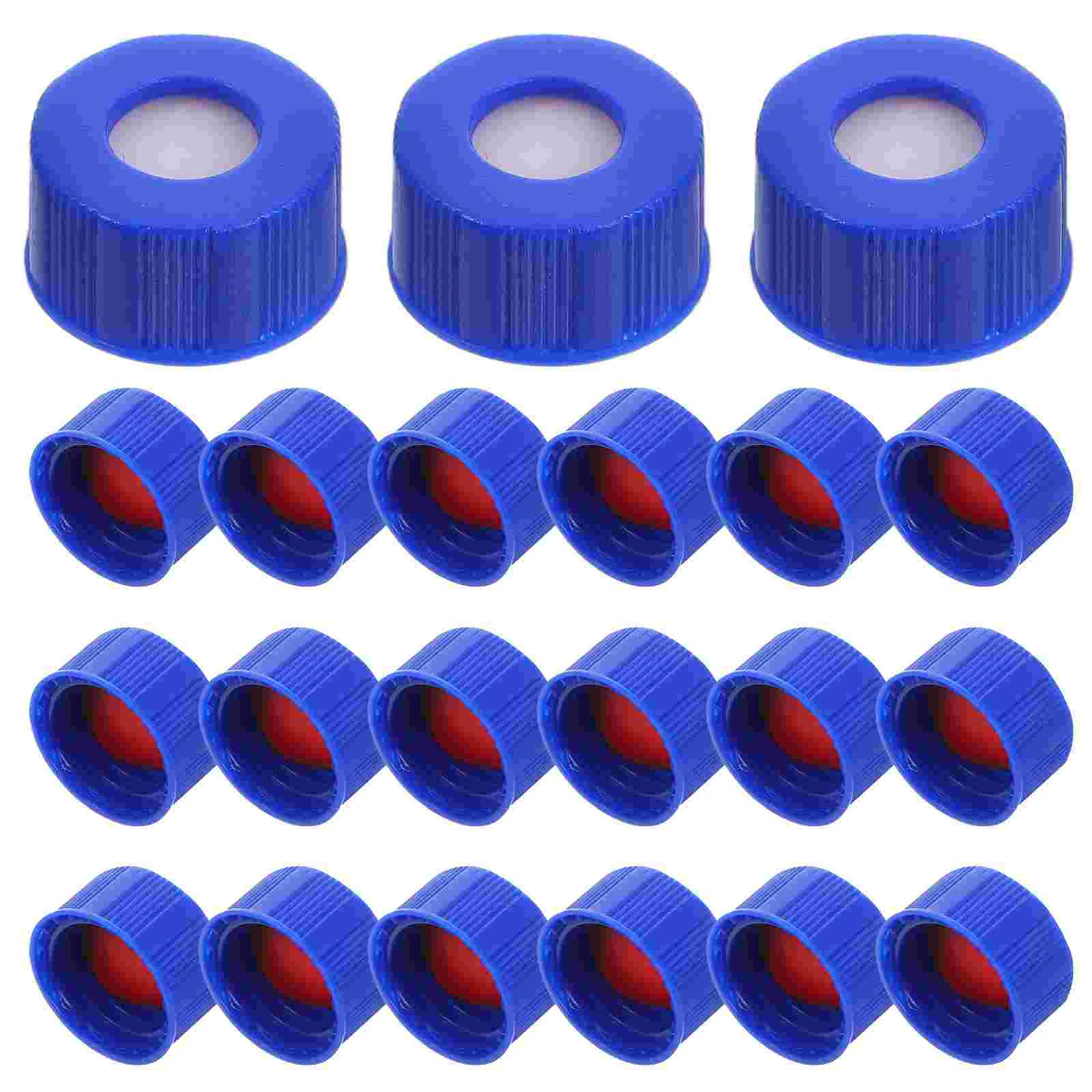 50 Pcs Injection Bottle Headspace Cap Caps Replacement Seal Autosampler Vial Sealing Blue Sampling Vials for