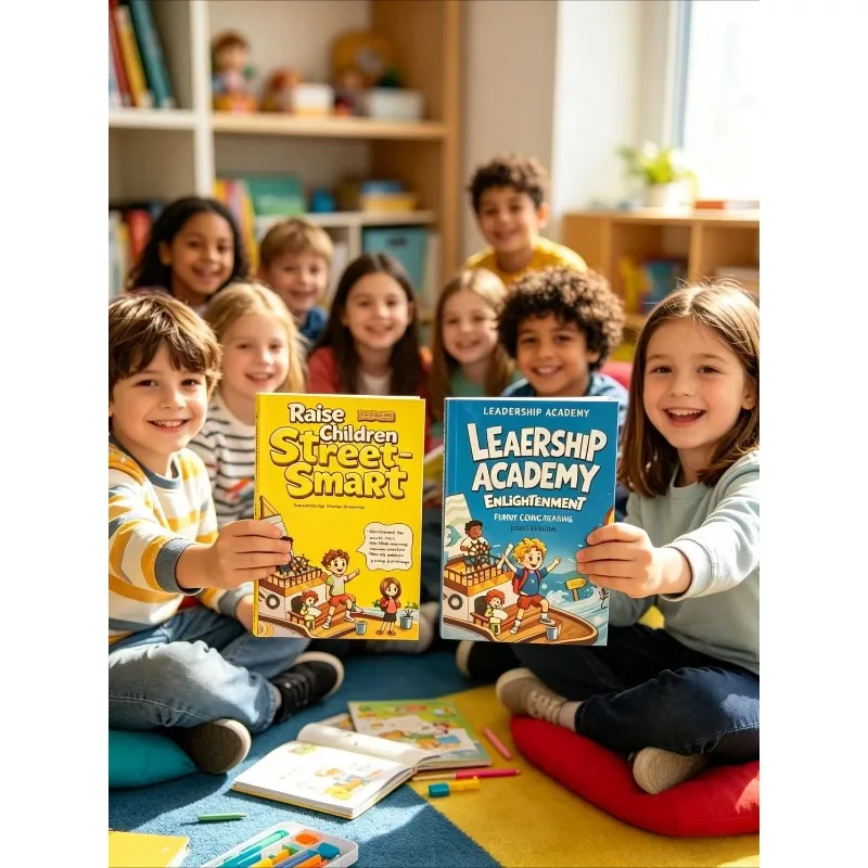 Ensemble de 2 livres : Éduquer les enfants à la vie quotidienne + Développement du leadership - Bandes dessinées pour enfants en anglais - Livres de lecture éducatifs parent-enfant