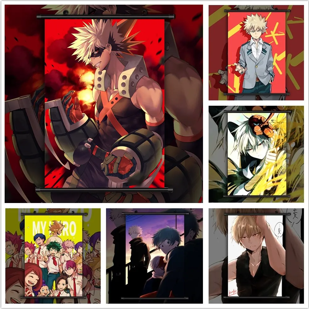 My Boku No Hero Academia Bakugou Katsuki X Midoriya Izuku Anime Poster Pictures Bedroom Home Decora Canvas Painting Room Decor