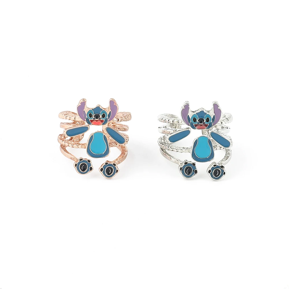 

Stitch Ring Anime Cartoon Stitch Girls Women's Open Adjustable Finger Ring Jewelry Accessories Christmas Gift