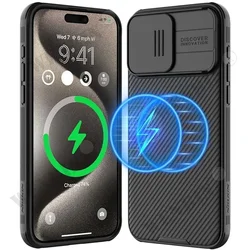 Magnetic Case For iPhone 15 14 13 12 Pro Max Plus Window Protection lens Magnetic Magsafe Wireless Charge Shockproof Cover