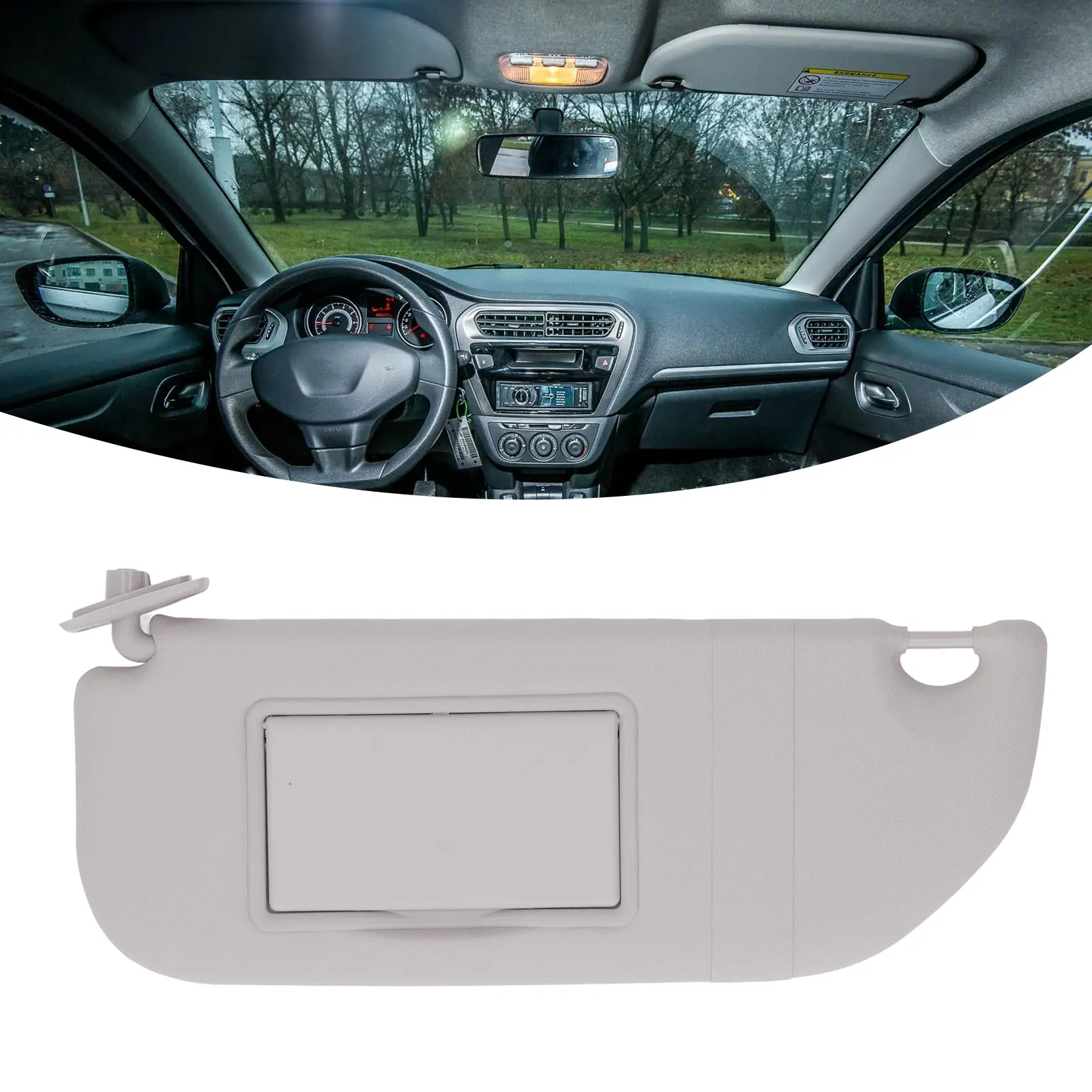 1Pc Left Car Sun Visor Assembly 98038432DS Interior Accessories Replacement for Peugeot 301 for Citroen C3 Car Accessories