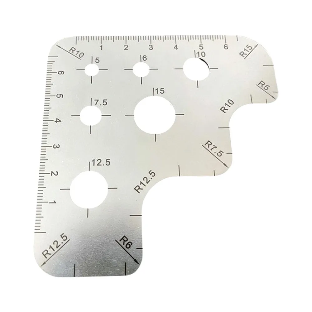 Stainless Steel Leather Cutting Ruler 9cm Corner Template Scale Line Angle Tool For DIY Craft Punching Measuring Gauge