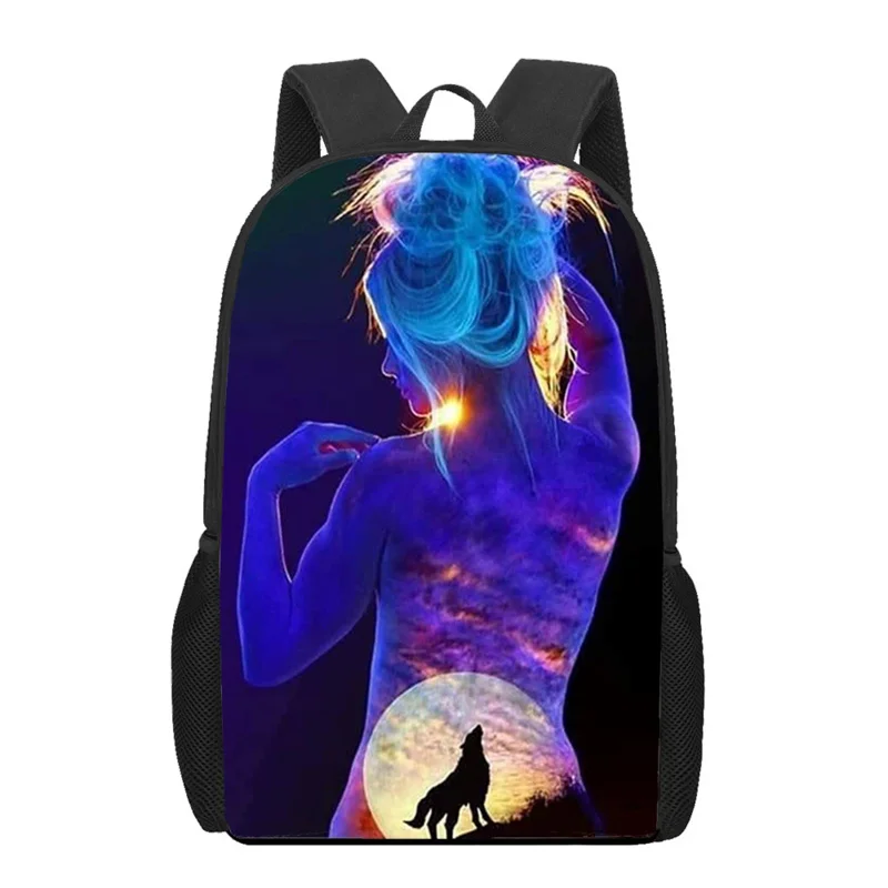 Mochila impressa 3D para meninos e meninas, Bolsas de Ombro Casuais, Mochila de Viagem, Personalidade Arte, Adolescente Kids Book Bag, Mulher e Homem