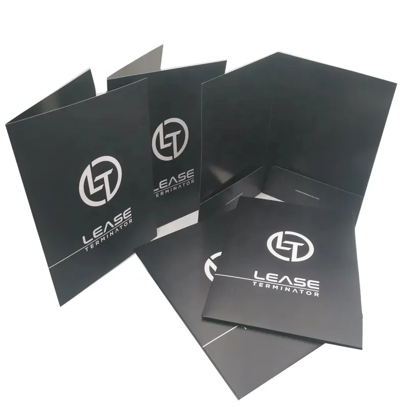 Custom 200PCs a lot paper folder printing A4 size free sample logo design print personalize business school presentation do