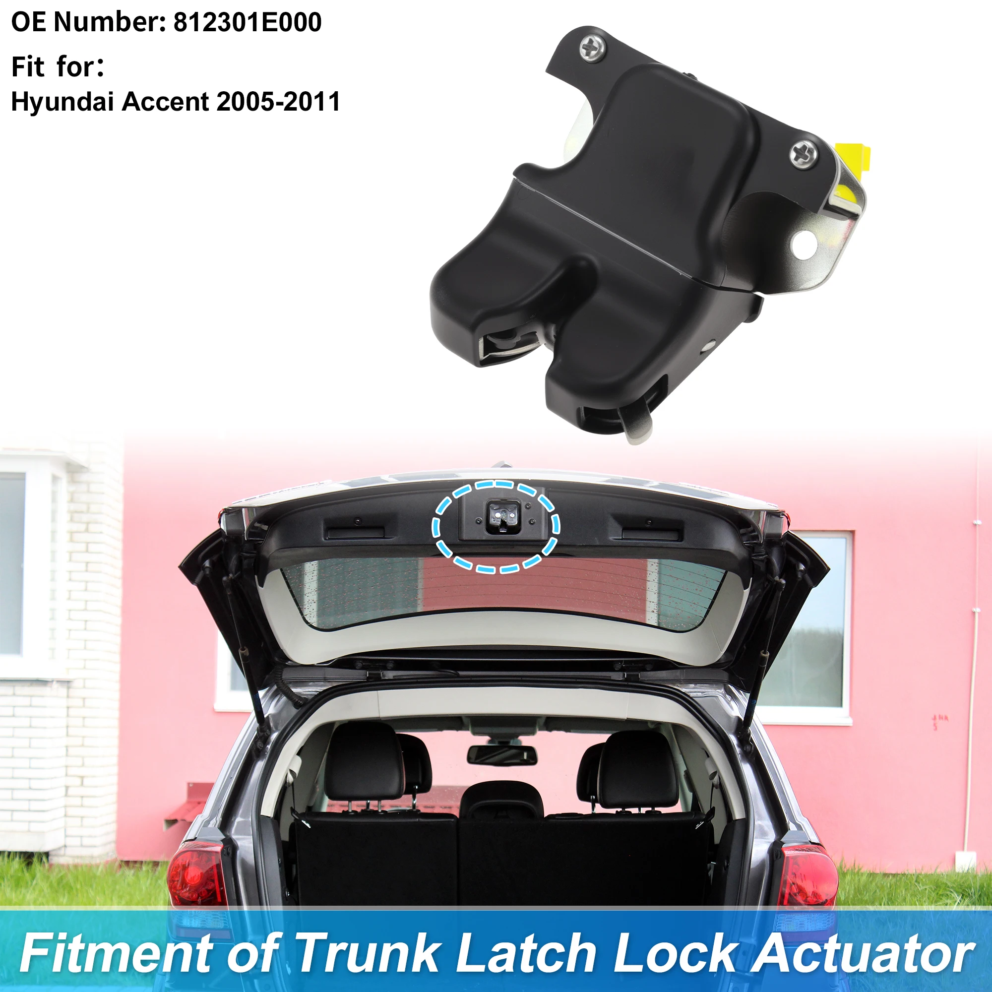 UXCELL 812301E000 Rear Trunk Latch Lock Actuator for Hyundai Accent