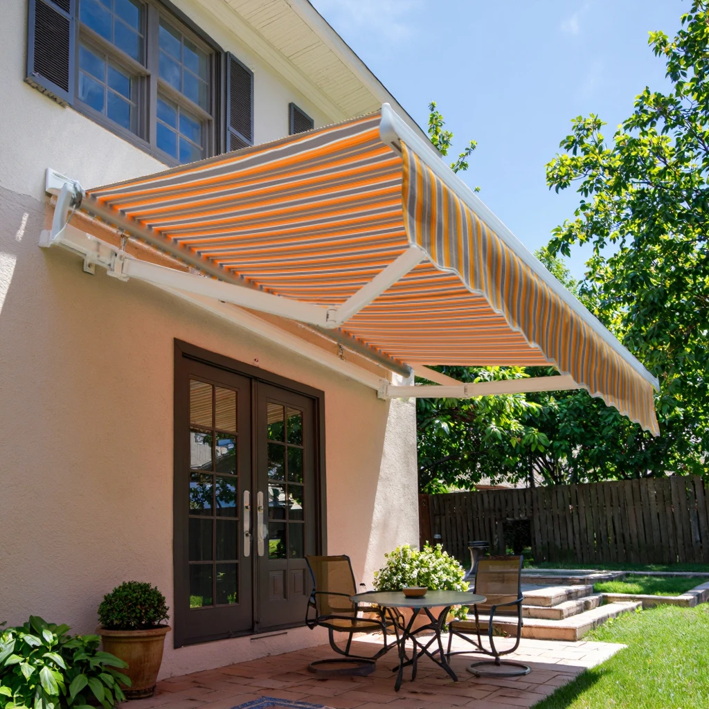 

Customisable 5m Retractable Aluminum Alloy Modern Balcony Patio Garden Awning Manual Operation Extendable Villa Window Shade