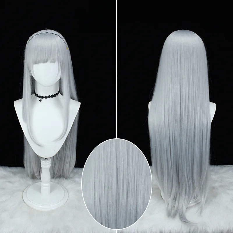 

Re:Life In A Different World From Zero Emilia, парики для косплея, серебристо-белые длинные аниме-женские костюмы, длинные парики с косой