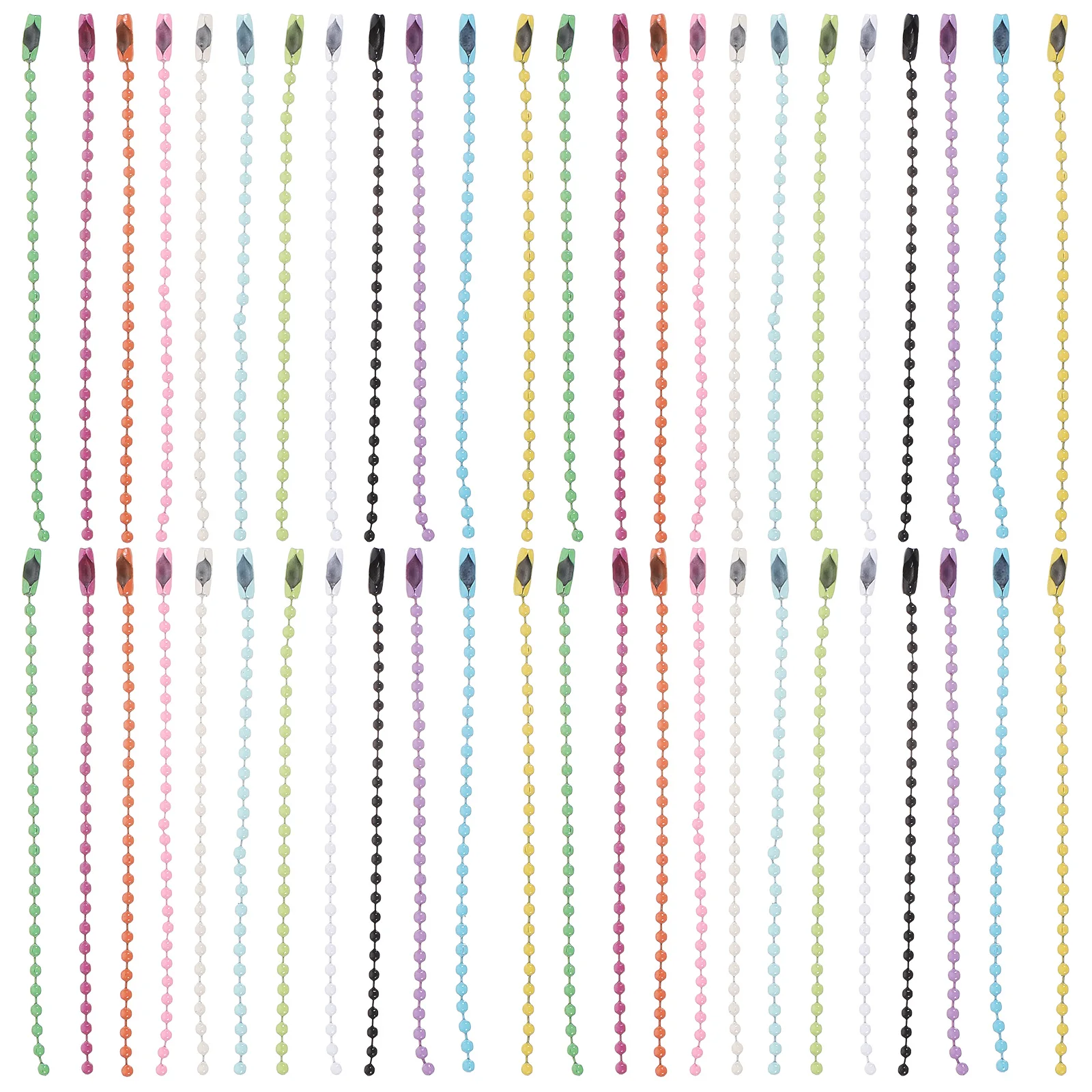 

200pcs Bead Chain Tag Ball Keychain Colorful Christmas Tree Chains Iron Durable Metal for DIY Decorative Jewelry Pendant Bags